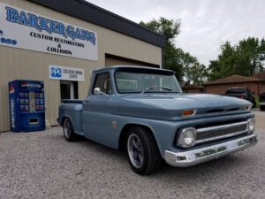 1950s blue Chevrolet Pickup truck passenger side