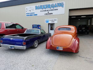 Black and blue 1967 El Camino rear-end