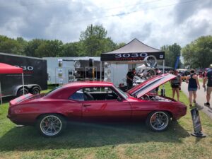 1969 Camaro on display at Holley LSFest 3030 Autosport tent