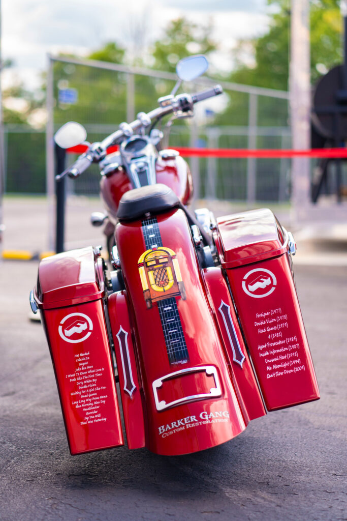 Foreigner & Shriners Children's motorcycle rear-end graphics