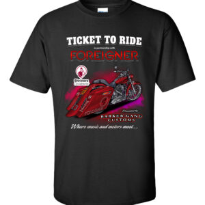 Ticket to Ride Foreigner Bike Sweepstakes T-shirt
